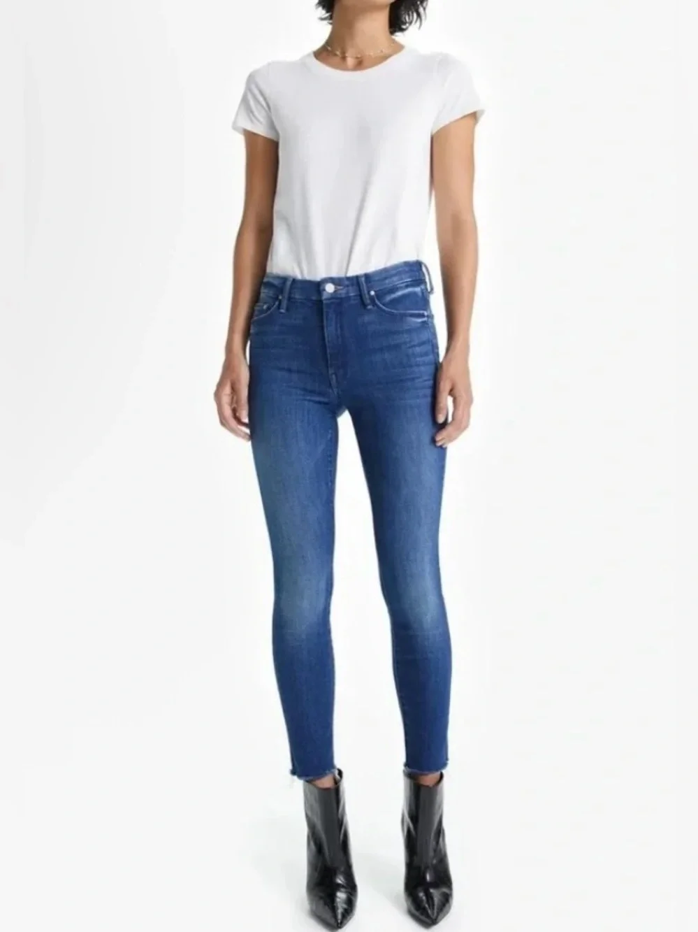 MOTHER Denim Medium Wash The Looker Ankle Fray - Size 26